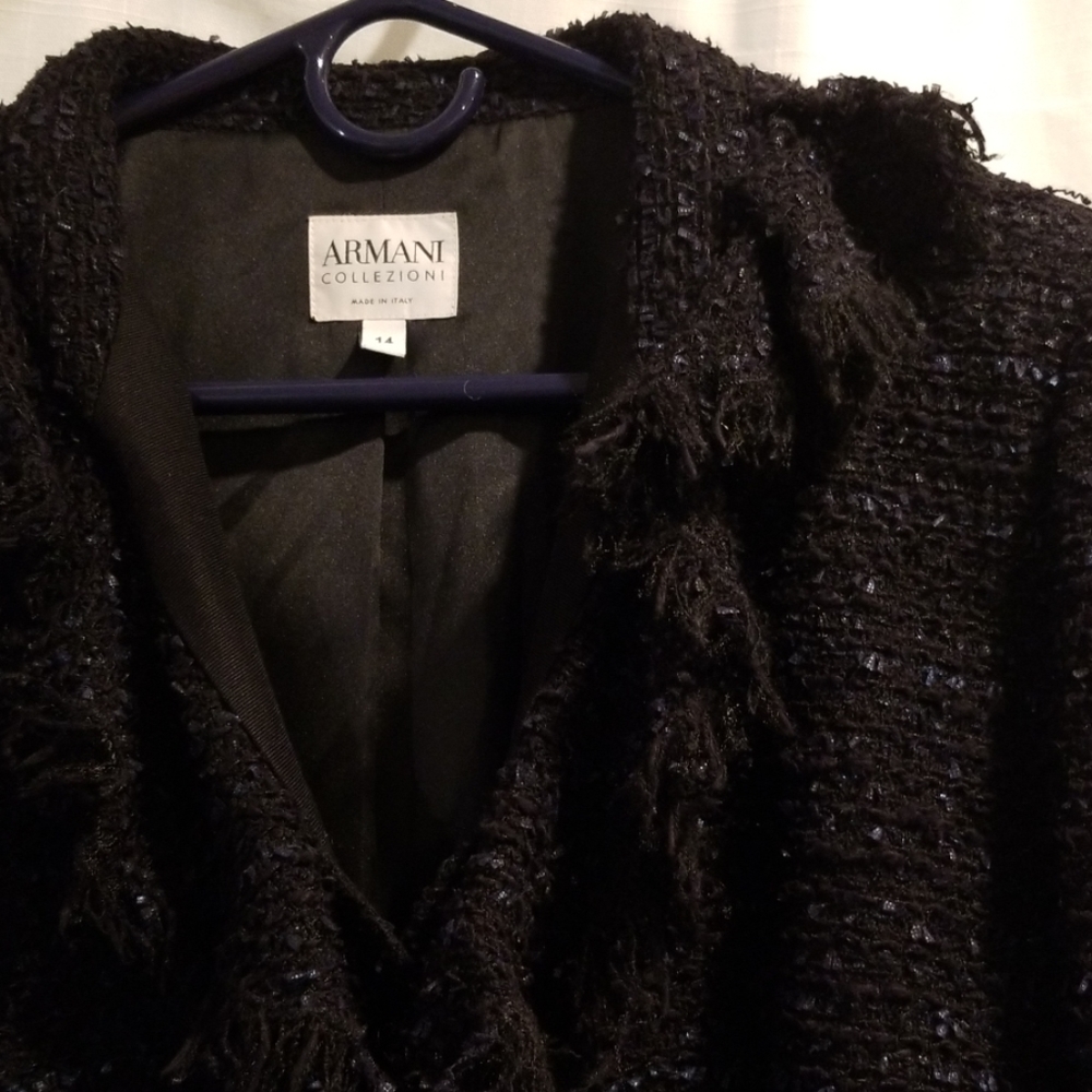 Armani Collezioni boucle jacket blue and black